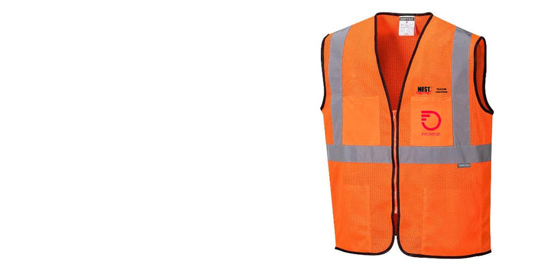 Custom Lightweight High Visibility ORANGE Tampa Mesh Vest