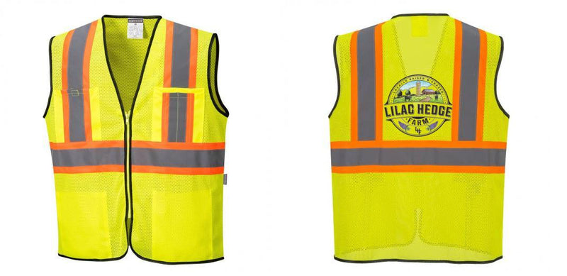 Custom Yellow Mesh Class 2 Reflective Safety Vest with Pockets