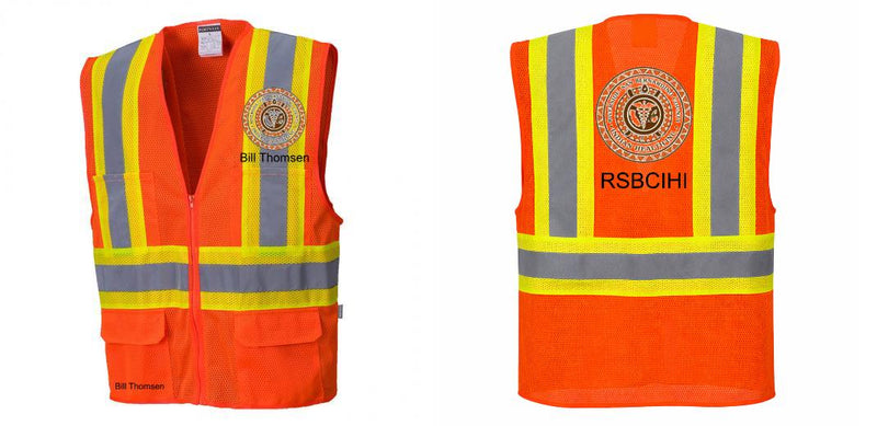 Custom Hi-Vis Orange Contrast Mesh Safety Vest – ANSI Class 2