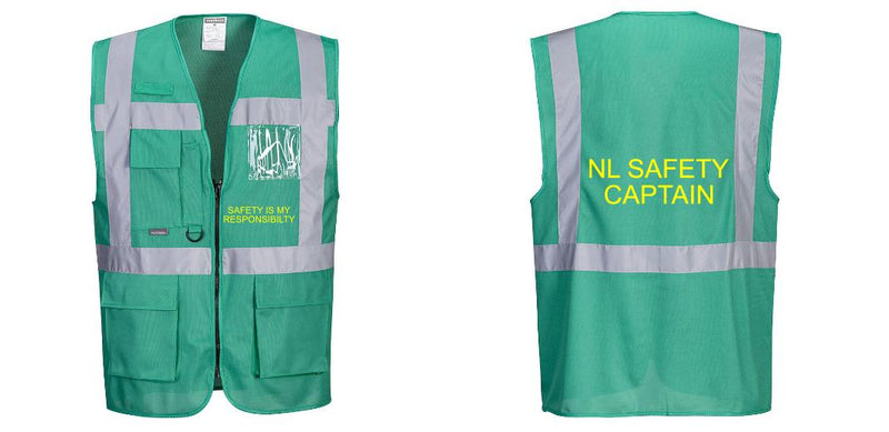 Custom GREEN Professional Executive Style Safety Vest