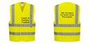 Custom Logo Reflective Yellow Safety Vest - ANSI Class 2
