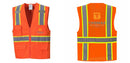 Custom Orange Class 2 Safety Vest with Cooling Mesh Back