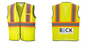 Custom Yellow Mesh Class 2 Reflective Safety Vest with Pockets