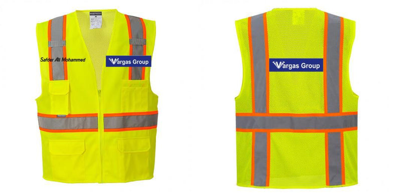 Custom Yellow Class 2 Safety Vest with Cooling Mesh Back