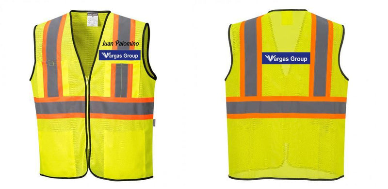 Custom Yellow Mesh Class 2 Reflective Safety Vest with Pockets