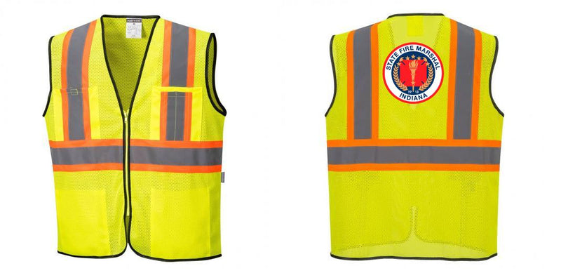 Custom Yellow Mesh Class 2 Reflective Safety Vest with Pockets