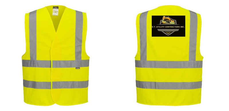 Custom Logo Reflective Yellow Safety Vest - ANSI Class 2
