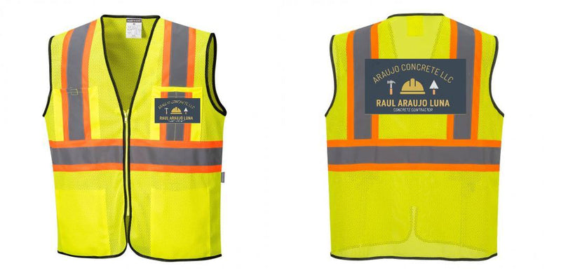 Custom Yellow Mesh Class 2 Reflective Safety Vest with Pockets