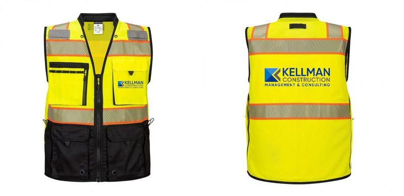 Custom Premium Two-toned Surveyor Safety Vest with Segmented Tape