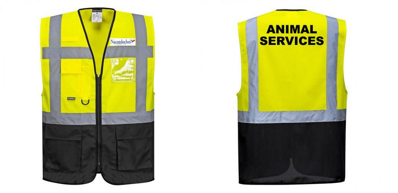 Custom Warsaw Yellow and Black Professional Style Safety Vest