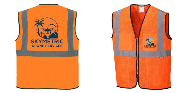 Custom Lightweight High Visibility ORANGE Tampa Mesh Vest