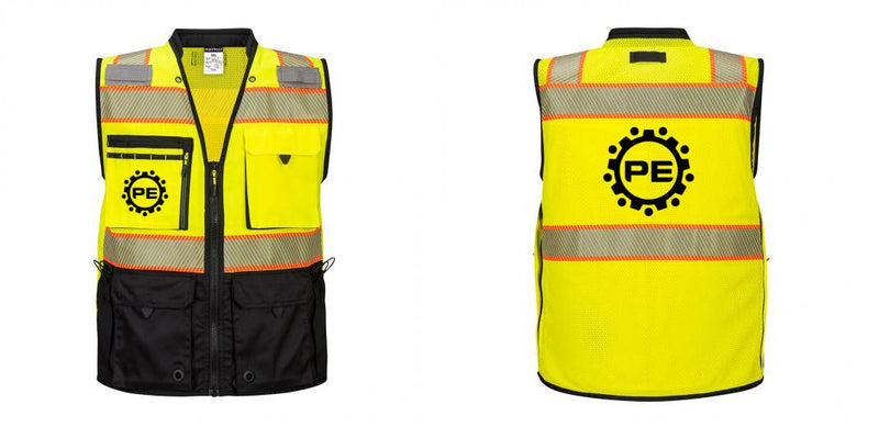 Custom Premium Two-toned Surveyor Safety Vest with Segmented Tape