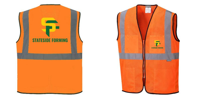 Custom Lightweight High Visibility ORANGE Tampa Mesh Vest