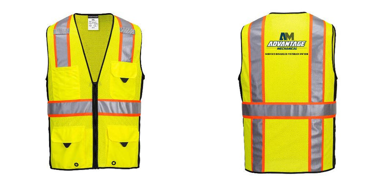Hi-Vis Yellow/Black Ultra Cool Surveyor Vest – Mesh, Reflective, ANSI Class 2