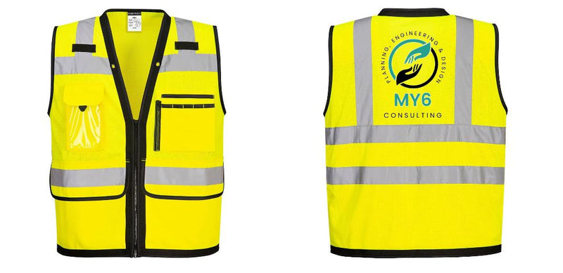 Custom Heavy Duty Hi-Vis Surveyor Vest