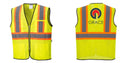 Custom Yellow Mesh Class 2 Reflective Safety Vest with Pockets