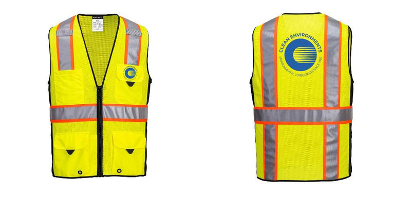 Hi-Vis Yellow/Black Ultra Cool Surveyor Vest – Mesh, Reflective, ANSI Class 2