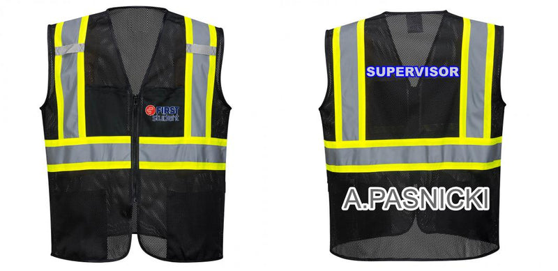 Black Safety Vest | Reflective High Visibility with Pockets