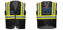 Custom Black Safety Vest Reflective High Visibility with Pockets