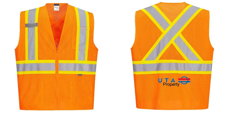 Custom X-Back ORANGE Mesh Contrast Tape Vest