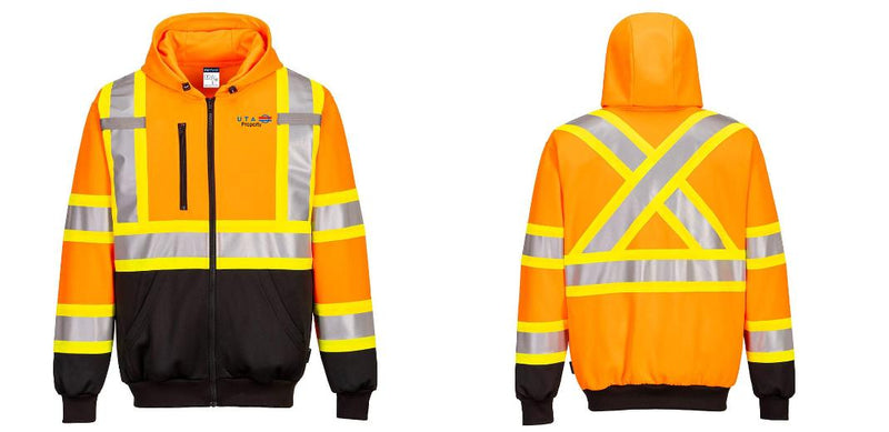 Custom Reflective X-Back Hi-Vis ORANGE Hoodie