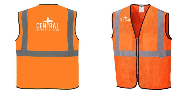Custom Lightweight High Visibility ORANGE Tampa Mesh Vest