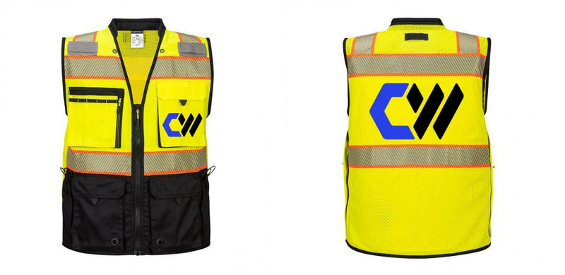 Custom Premium Two-toned Surveyor Safety Vest with Segmented Tape