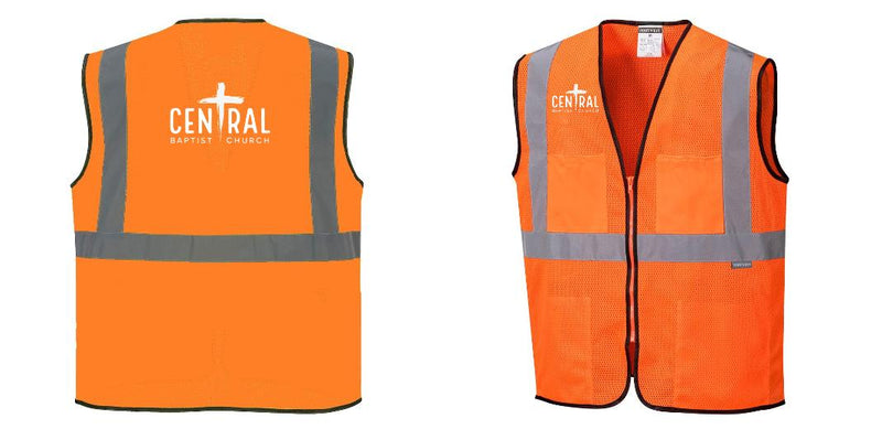 Custom Lightweight High Visibility ORANGE Tampa Mesh Vest