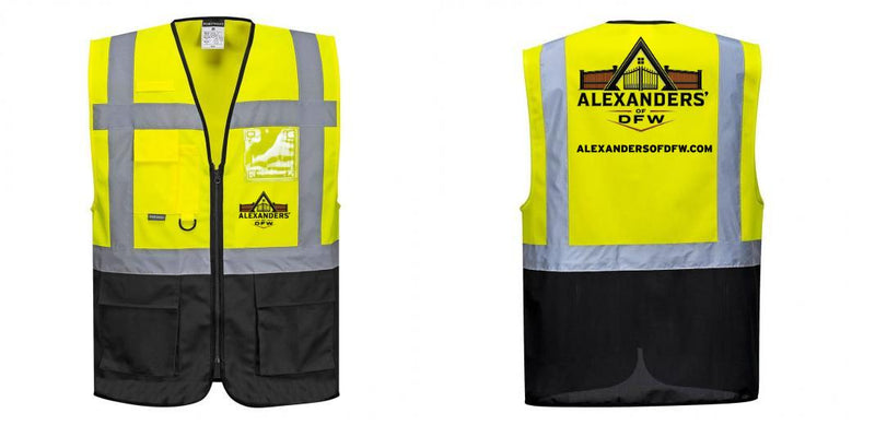 Custom Warsaw Yellow and Black Professional Style Safety Vest