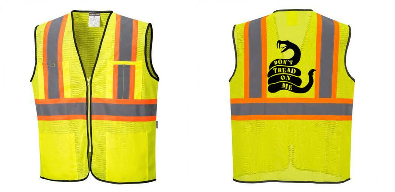 Custom Yellow Mesh Class 2 Reflective Safety Vest with Pockets