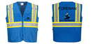 Custom Royal Blue Safety Vest Reflective High Visibility with Pockets