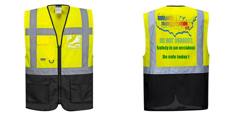 Custom Warsaw Yellow and Black Professional Style Safety Vest