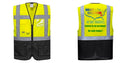 Custom Warsaw Yellow and Black Professional Style Safety Vest