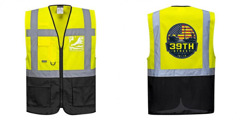 Custom Warsaw Yellow and Black Professional Style Safety Vest