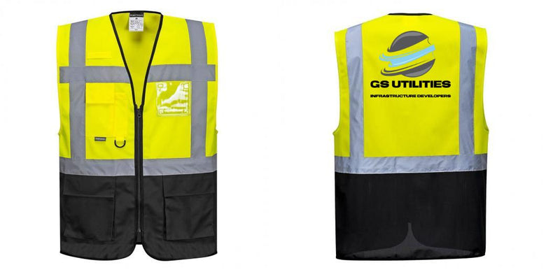 Custom Warsaw Yellow and Black Professional Style Safety Vest
