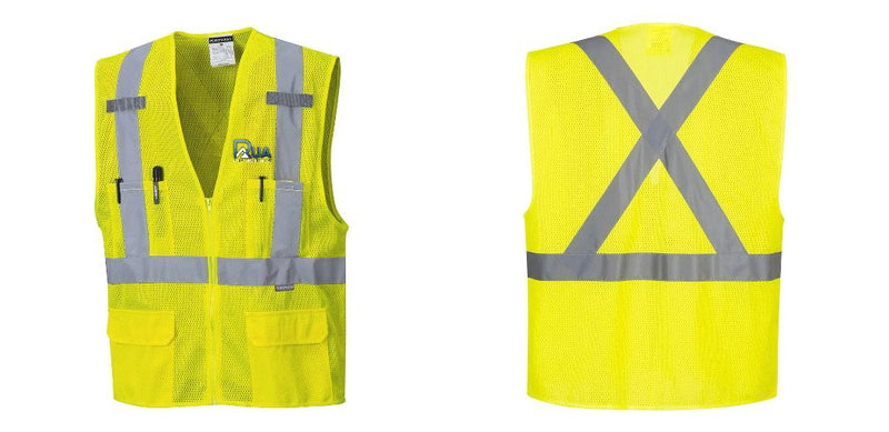 Custom Hi-Vis YELLOW Mesh X Back Executive Vest