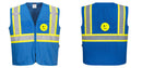 Custom Royal Blue Safety Vest Reflective High Visibility with Pockets