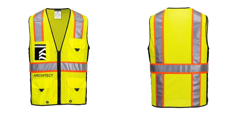 Hi-Vis Yellow/Black Ultra Cool Surveyor Vest – Mesh, Reflective, ANSI Class 2
