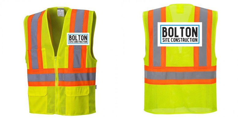 Custom Hi-Vis Yellow Contrast Mesh Safety Vest – ANSI Class 2