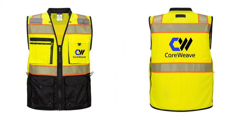Custom Premium Two-toned Surveyor Safety Vest with Segmented Tape