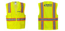 Custom Yellow Class 2 Safety Vest with Cooling Mesh Back