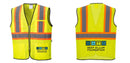 Custom Yellow Mesh Class 2 Reflective Safety Vest with Pockets