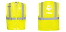 Custom Hi-Vis Yellow Safety Vest – Mesh, Reflective, Zipper Front, ANSI Class 2