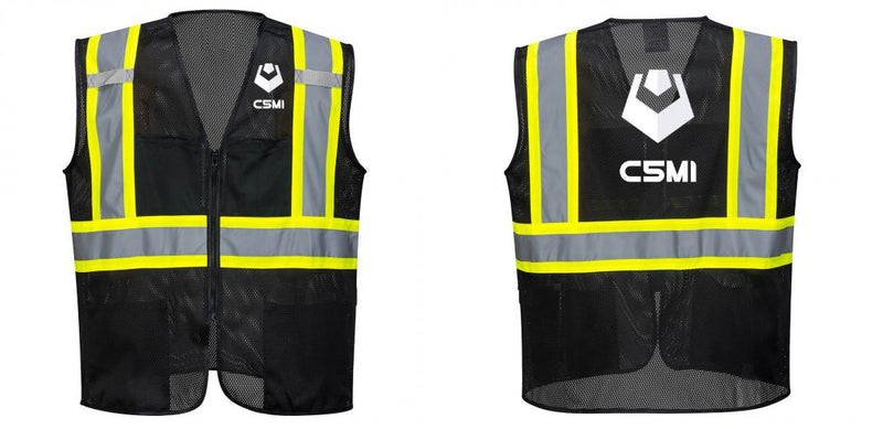 Black Safety Vest | Reflective High Visibility with Pockets