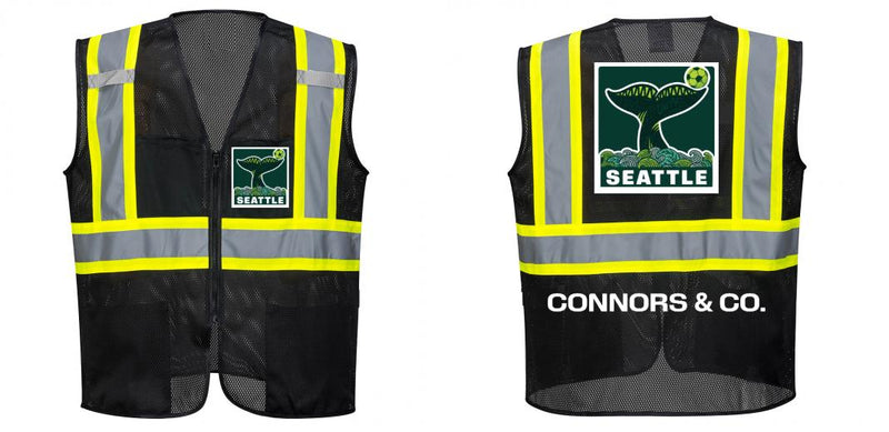 Black Safety Vest | Reflective High Visibility with Pockets