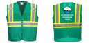 Custom Green Safety Vest Reflective High Visibility with Pockets