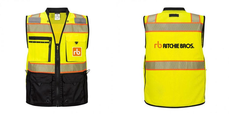 Custom Premium Two-toned Surveyor Safety Vest with Segmented Tape