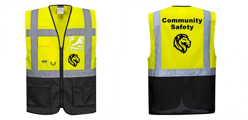 Custom Warsaw Yellow and Black Professional Style Safety Vest