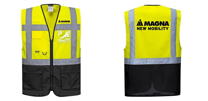 Custom Warsaw Yellow and Black Professional Style Safety Vest