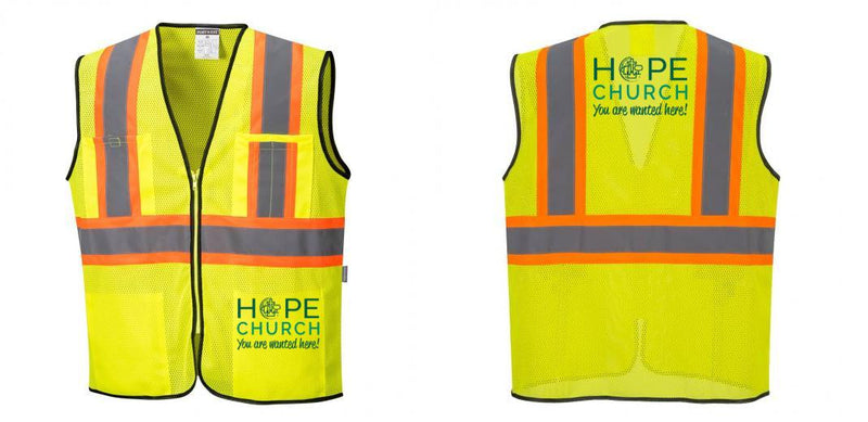 Mesh Class 2 Safety Vest with Pockets Hi Vis Reflective